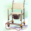 不鏽鋼軟背便器椅(有推把)